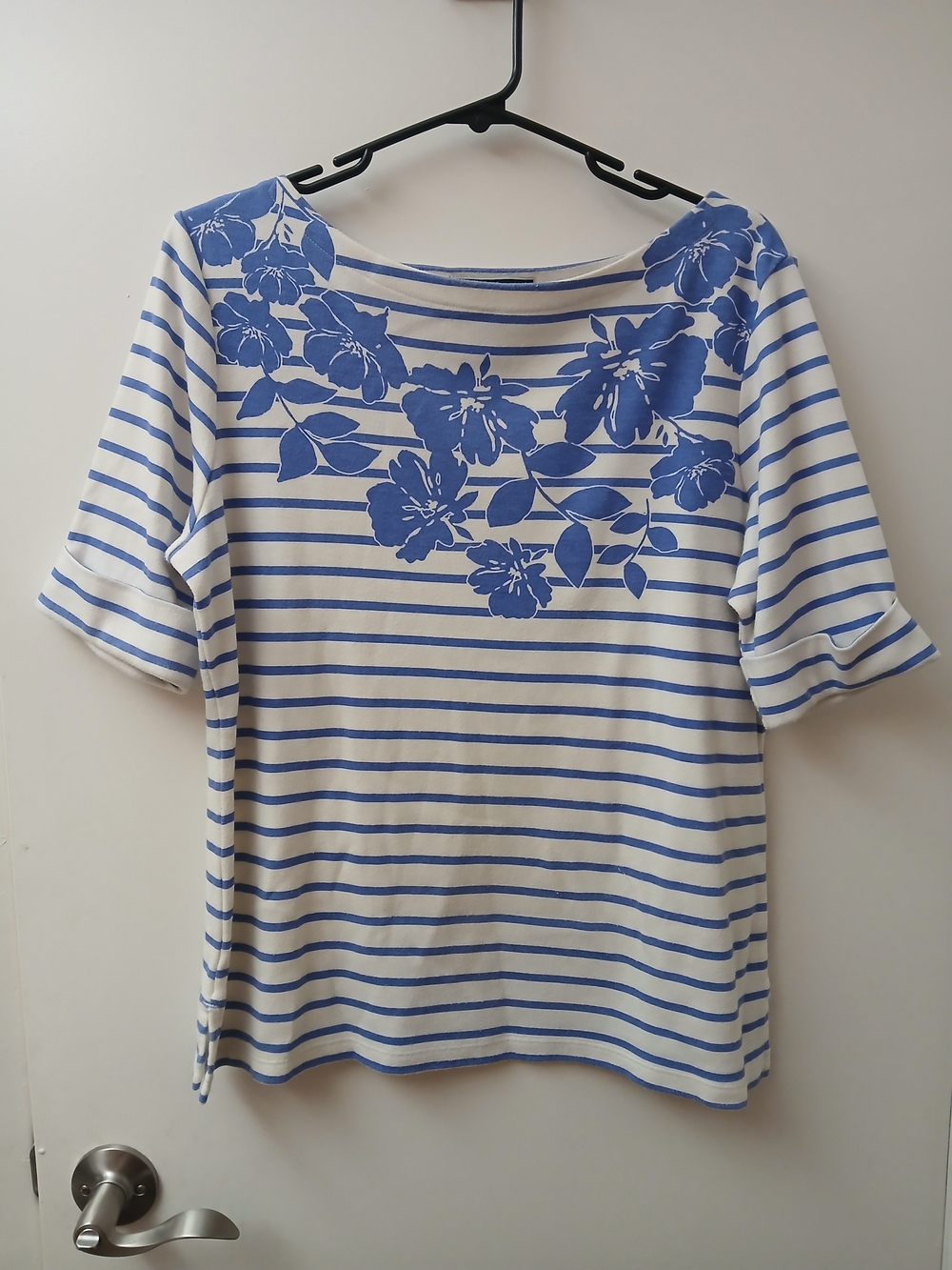 Blue Stripe & Floral Top - Women